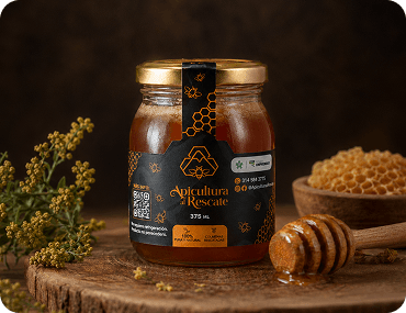 Frasco de Miel Líquida de Páramo de 375 ml